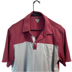 Ashworth‎ Men's Golf Shirt Gray&Reddish-pink Sz.M